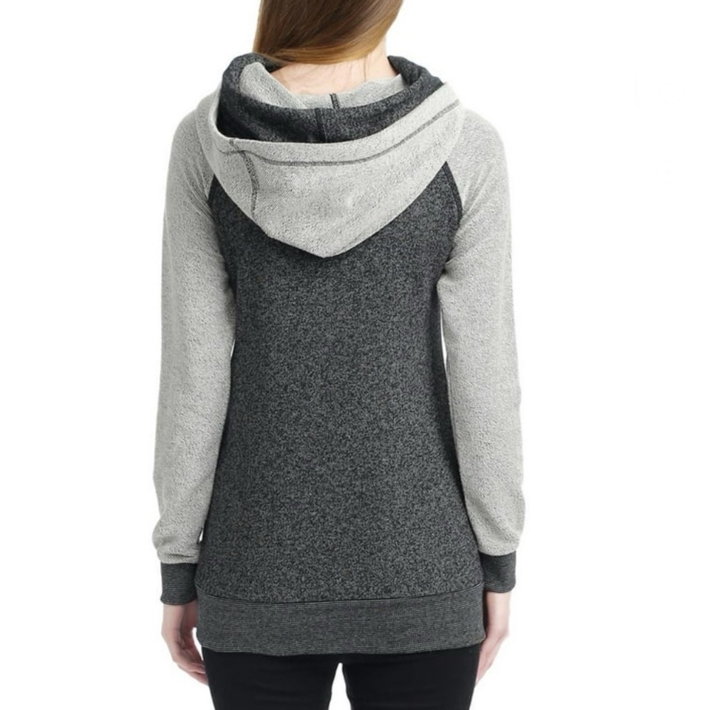 Kimi and Kai Active Gray Asymmetrical Zip Sweatshirt Hoodie